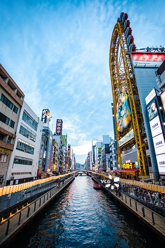 日本大阪道顿堀心斋桥城市风景图片素材