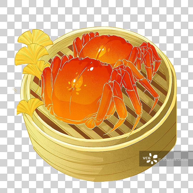 大闸蟹插画元素图片素材