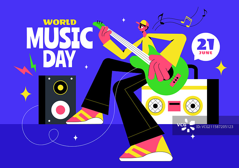 6月21日的世界音乐日，展现多样的音乐风格图片素材