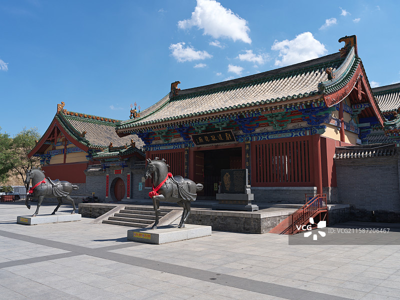 山西朔州尉迟敬德庙内外部建筑细节图片素材