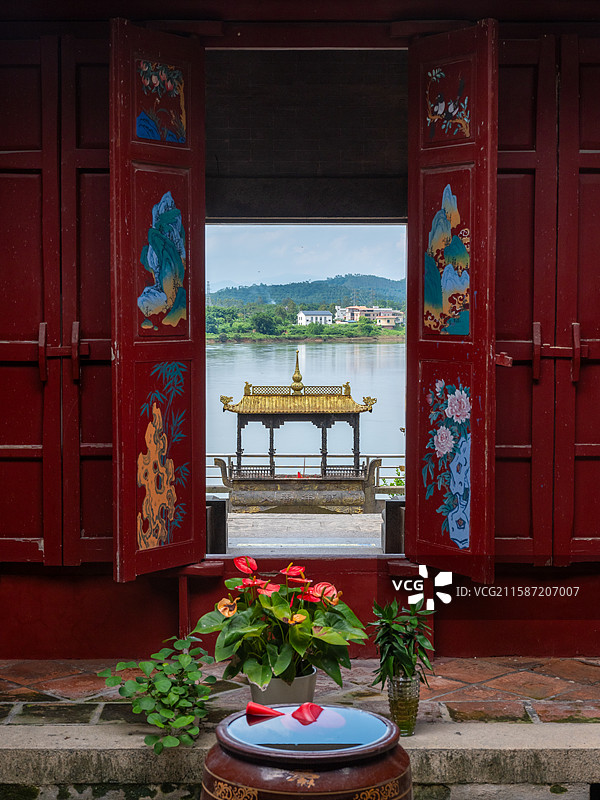 博罗县观音阁镇，天后宫、埠鹅古寺、三界庙及东江旁边 东江风景图片素材