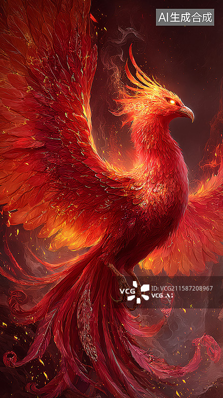 【AI数字艺术】神鸟凤凰图片素材