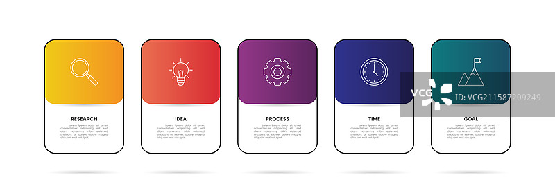 包含5个选项的信息图模板图片素材