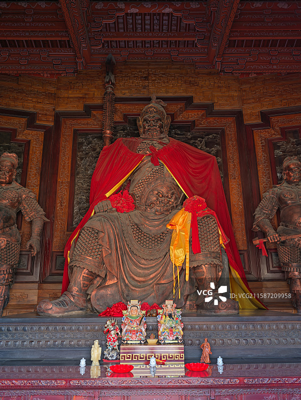 山西朔州尉迟敬德庙内外部建筑细节图片素材