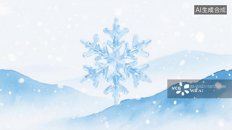 【AI数字艺术】霜降海报水墨插画图片素材