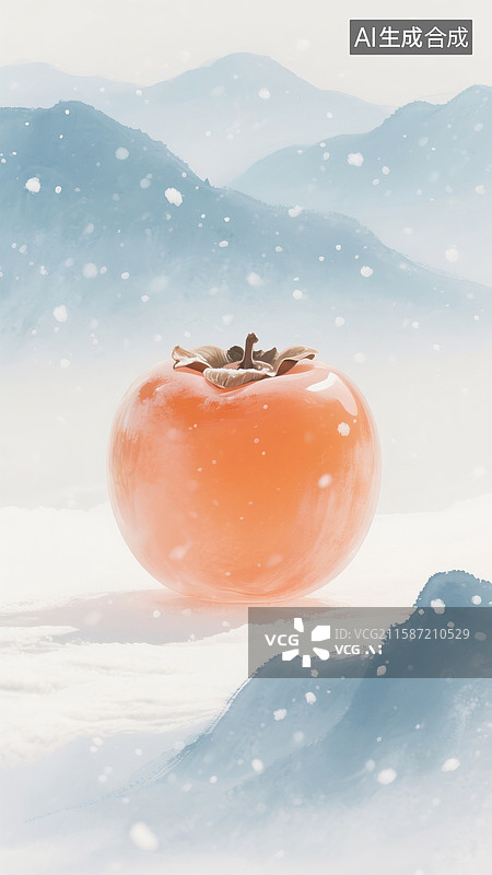 【AI数字艺术】霜降海报水墨插画图片素材