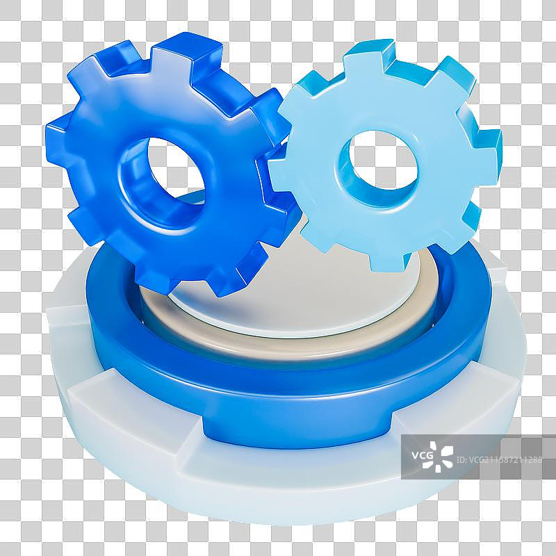 3D立体元素齿轮合作锯齿素材自动配合图片素材