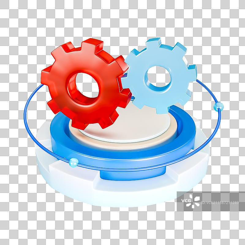 3D立体元素齿轮合作锯齿素材自动配合图片素材