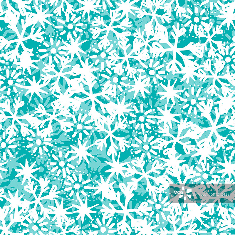 冬季无缝图案，白色雪花覆盖图片素材