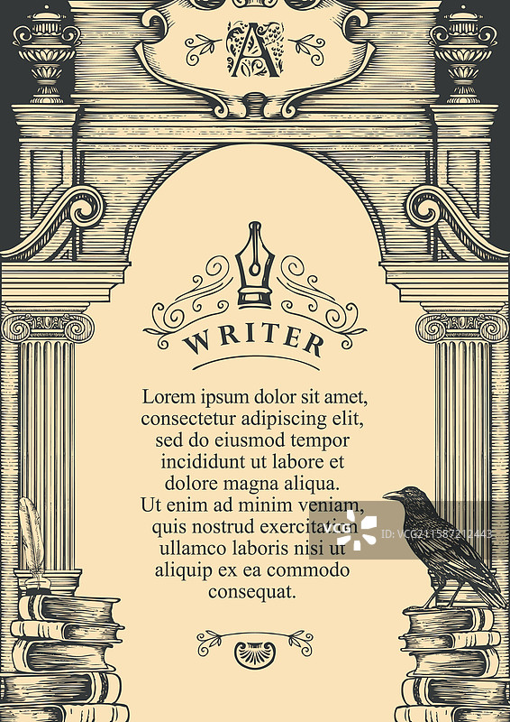 以作家为主题的A4横幅图片素材