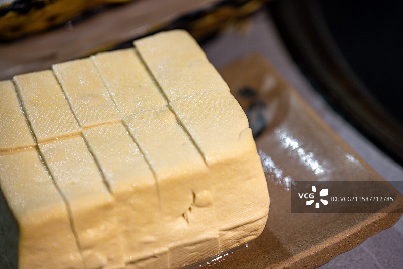 新鲜切块的豆腐图片素材