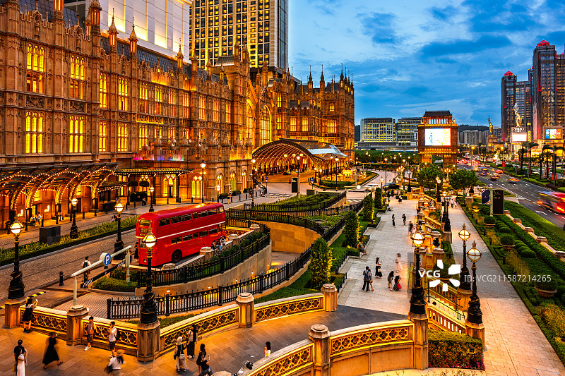 澳门金光大道夜景图片素材