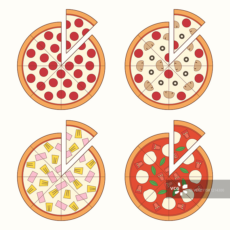 比萨饼图标集合 2图片素材