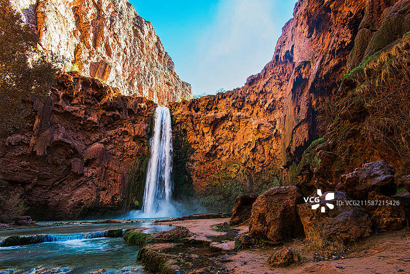 美国亚利桑那州 穆尼瀑布 Mooney Falls, AZ, USA图片素材
