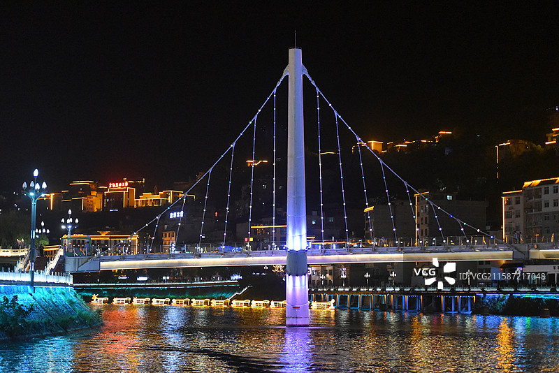 陕西安康岚皋县岚河大桥图片素材