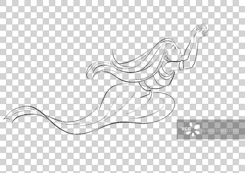 古代神话传说插画元素-女娲补天图片素材