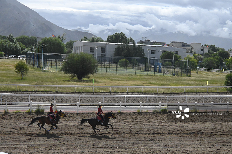西藏 拉萨 雪顿节  赛马图片素材
