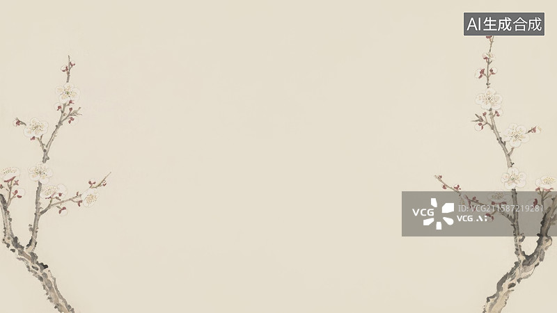【AI数字艺术】水墨画两侧图片素材