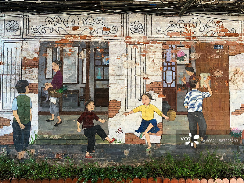 上海田子坊壁画图片素材