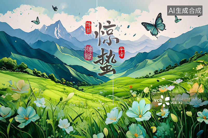 【AI数字艺术】二十四节气惊蛰图片素材