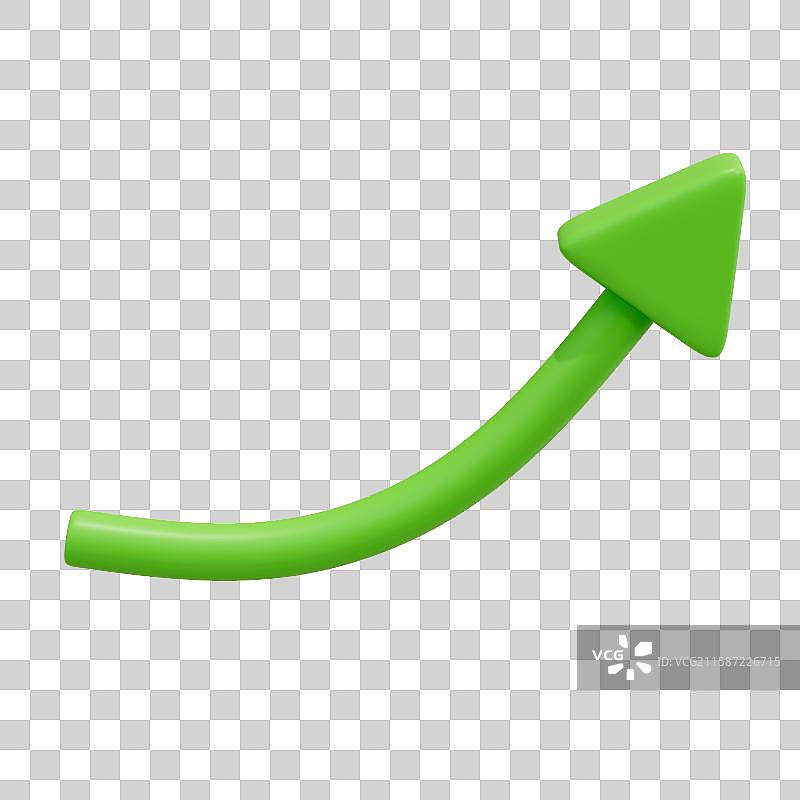 上升箭头方向指向商务3D卡通插画元素图片素材