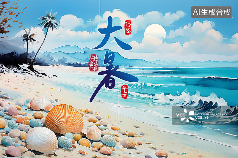 【AI数字艺术】二十四节气大暑图片素材