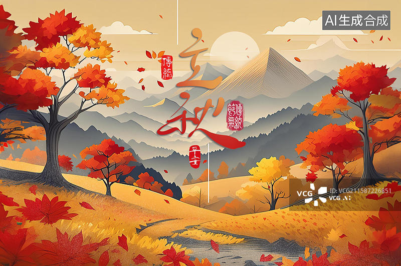 【AI数字艺术】二十四节气立秋图片素材