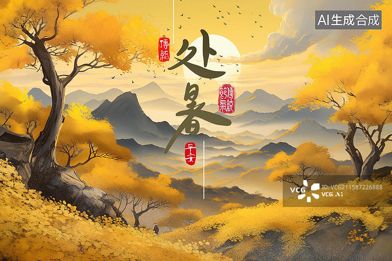 【AI数字艺术】二十四节气处暑图片素材