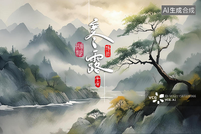 【AI数字艺术】二十四节气寒露图片素材