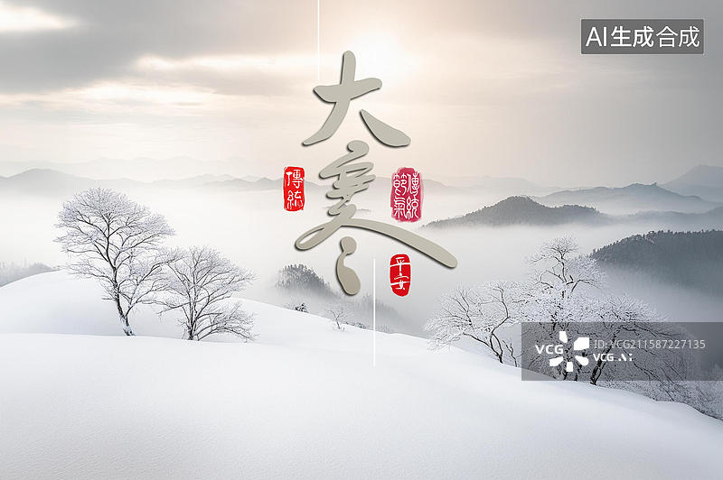 【AI数字艺术】二十四节气大寒图片素材
