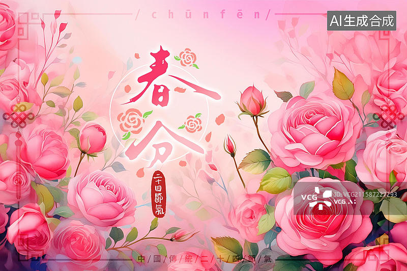 【AI数字艺术】二十四节气春分图片素材