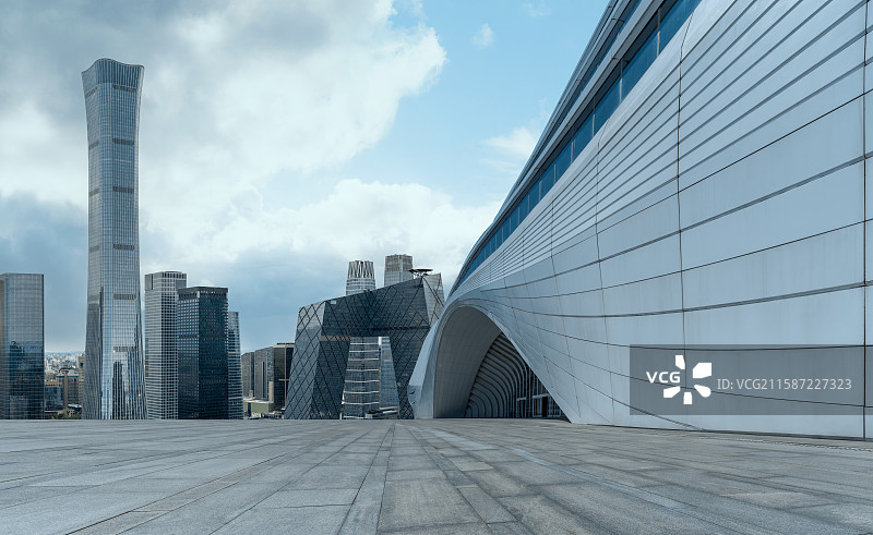 北京国贸CBD城市建筑地面广场，地面背景，广场背景，城市背景，国贸CBD，金融区，城市天际线图片素材