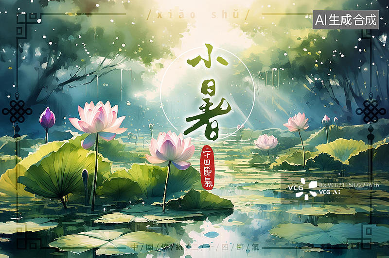 【AI数字艺术】二十四节气小暑图片素材