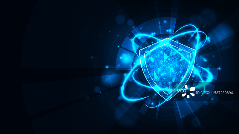 未来科技安全概念在黑暗中图片素材