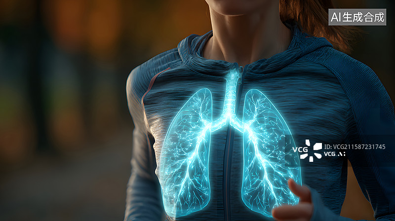【AI数字艺术】跑步者的肺部可视化图片素材