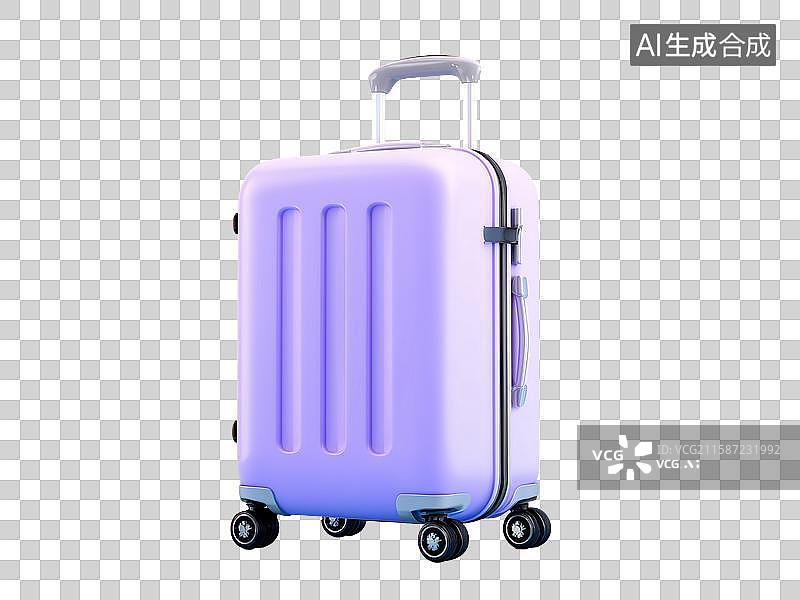 【AI数字艺术】3D紫色行李箱旅行图片素材