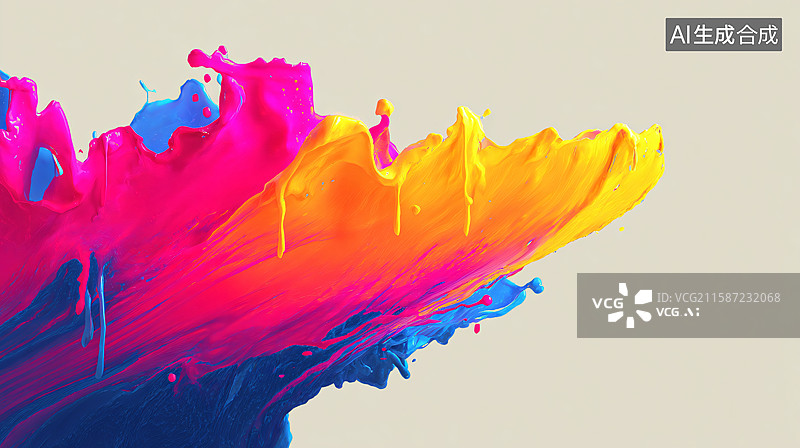 【AI数字艺术】彩色颜料飞溅动态图图片素材