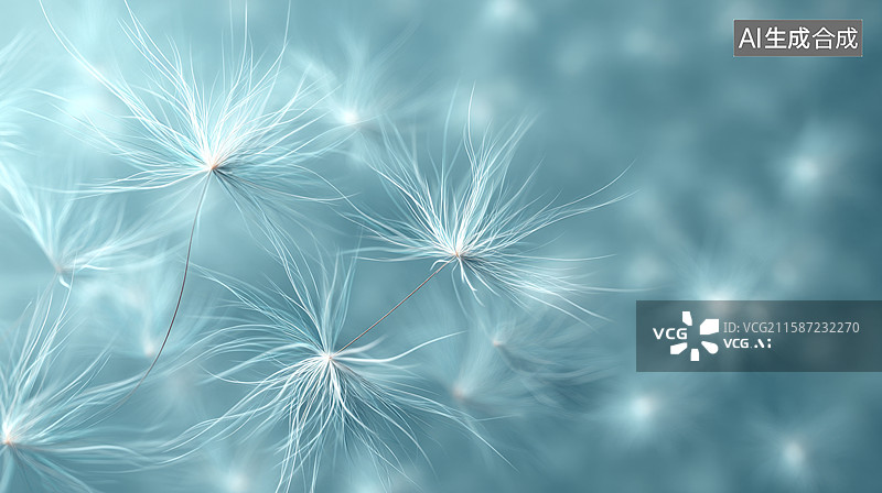 【AI数字艺术】轻盈蒲公英，梦幻飘逸图片素材