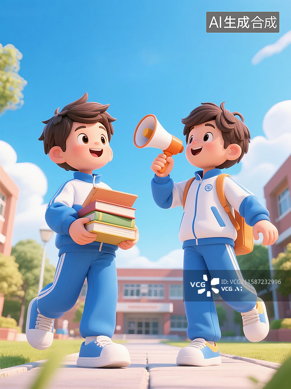 【AI数字艺术】快乐的校园开学上学毕业图片素材