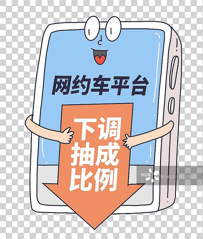 网约车平台下调抽成比例示意图图片素材