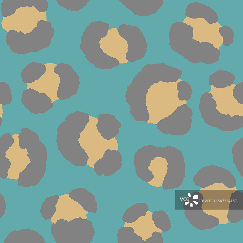 抽象现代豹子无缝图案动物图片素材