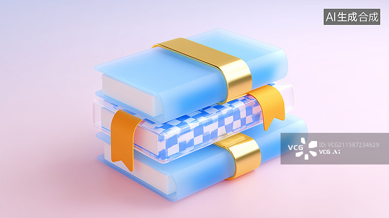 【AI数字艺术】3D立体书籍模型图片素材