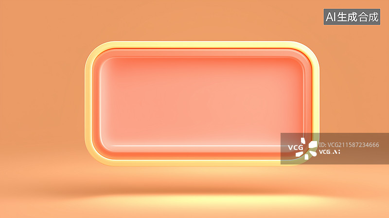 【AI数字艺术】3D橙色边框图片素材