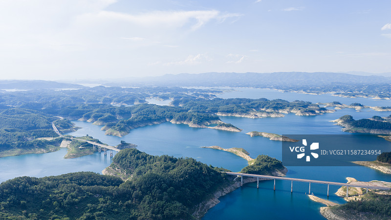 湖北省十堰市丹江口水库316省道辽沟大桥二道河大桥风景图片素材
