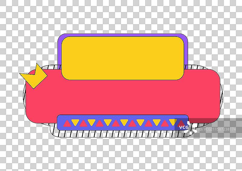 时尚可爱简约贴纸对话框标签边框手举牌插画免扣元素图片素材