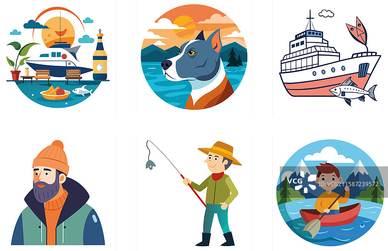 夏日阳光下的渔获丰收图片素材