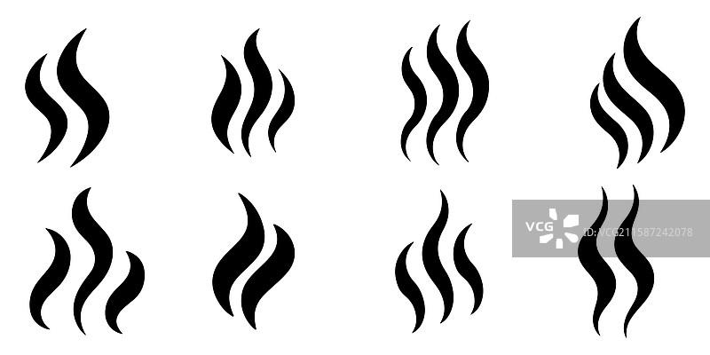 咖啡、茶、汤、烟雾的标志集合图片素材