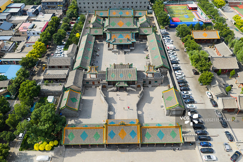 航拍山西介休城隍庙图片素材