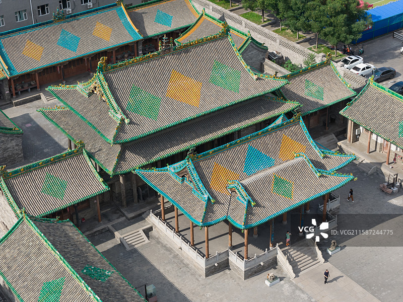 航拍山西介休城隍庙图片素材