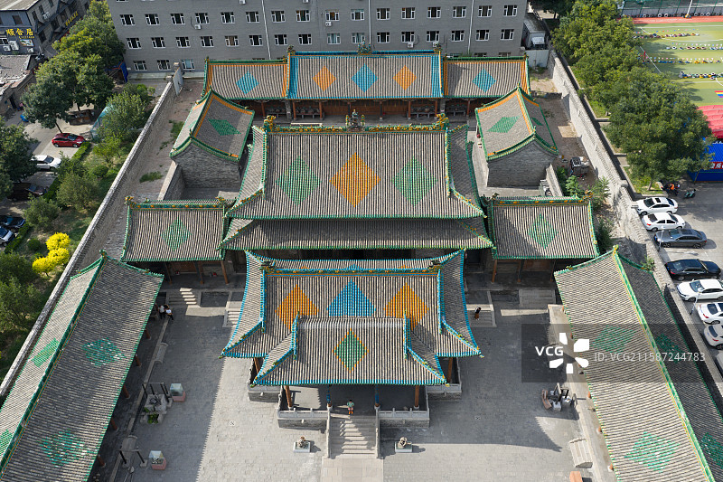 航拍山西介休城隍庙图片素材